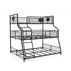 Twin XL/Full/Queen Kids' Clare Bunk Bed Antique Black - ioHOMES