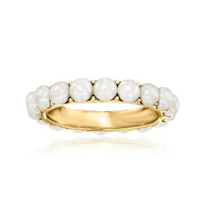 Ross-Simons 3.5mm Cultured Pearl Eternity Band in 18kt Gold Over Sterling - 1 of 4