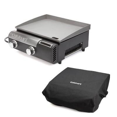 Cuisinart Gourmet CGB-043 Two Burner Gas Griddle Bundle with Grill Cover & Grill Tote