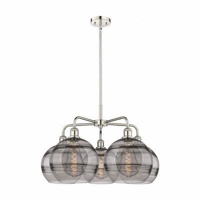 Rochester - 5 Light Stem Hung Chandelier In Industrial Style-17.13 Inches Tall and 28 Inches Wide