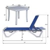 Kozyard Alan Adjustable Patio Chaise Lounge Chair with Table– Full Flat Reclining Aluminum Frame with Durable Resin Legs - 3 of 4