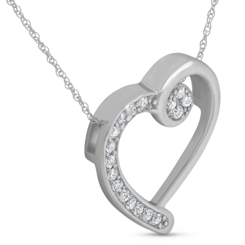 Pompeii3 1/4Ct Diamond Heart Pendant Necklace in 10k White, Yellow, or Rose Gold, 2 of 6