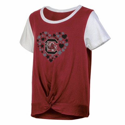 NCAA South Carolina Gamecocks Girls' White Tie T-Shirt