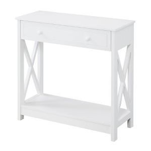 Breighton Home Oxford 1 Drawer Entryway Hall Table with Shelf in White - 1 of 4