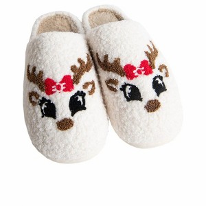 Women's Unisex Reindeer Face Christmas Slippers - Katydid - 1 of 1