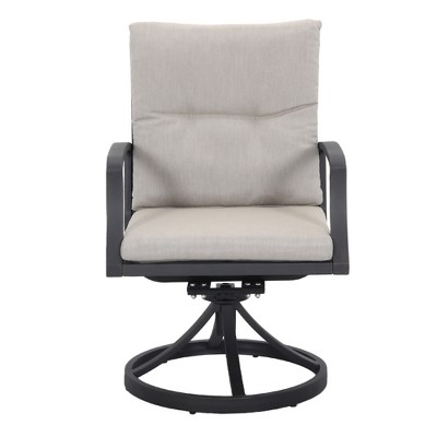 Cesicia 23.3'' x 24.9'' x 34.6'' in? Aluminum Rotating Armchair With Cushion For Living Room, Bedroom, Office, Apartment, Brown&Gray