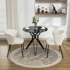 Set Of 2 Dining Chairs with Black Legs,Boucle Fabric Dining Chair with Wing Back, Leisure Armless Chair Upholstered Accent Kitchen Chairs-Cuddlewood - 3 of 4
