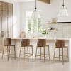 Set of 4 Wooden Bar Stools,Rubberwood Frame Bar Chairs with Square Bentwood Seat and Curved Low Back,Modern Home Bar Stools-Cuddlewood - 3 of 4