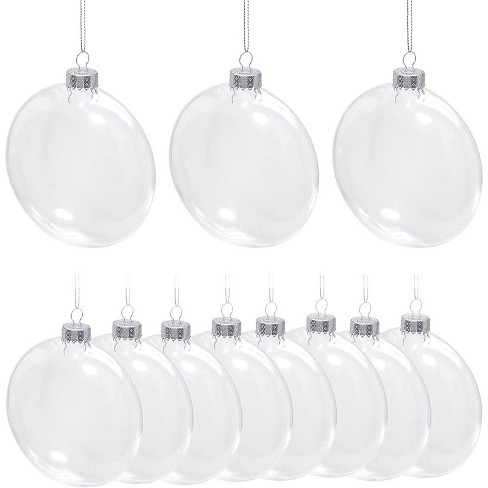 Clear Plastic Flat Fillable Ornaments For Crafts - 12 Pack, 80mm (3.15 ...