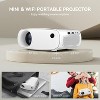 Paaaawaters Mini Projector with Wifi and Bluetooth - Portable Outdoor Movie Projector 1080P Full HD Compatible with HDMI/ Phone/ Tablet - 2 of 4
