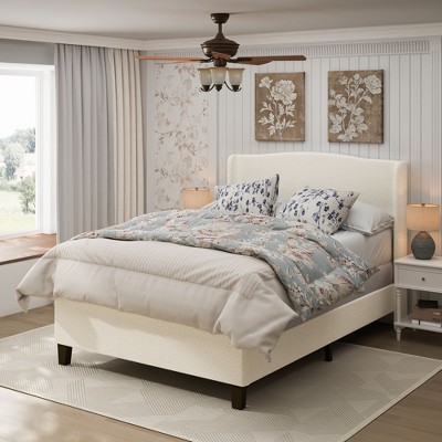 NicBex All Size High Back Wooden Bed Frame with Teddy Upholstered Headboard & Footboard,Modern Platform Bed,No Box Spring Needed