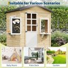 Play House for Kids Outdoor，Wooden Kids Playhouse Cottage ,  Cottage Toddler Playhouse with Windows, Flowerpot Holders and Working Door - 3 of 4