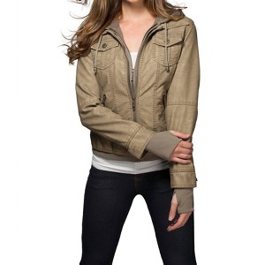 Women's Girl Next Door Vegan Leather Hooded Jacket - Coalition LA - 1 of 2