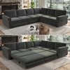 GDFStudio Keene 6-Seater L-Shaped Chenille Sectional Sofa Bed with Pull-Out Sleeper - 4 of 4