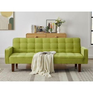 NicBex 73.62 Inch Linen Button Tufted Convertible Sofa Bed with Wood Legs for Living Room,Office,Apartment,Bedroom - 1 of 4
