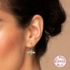Dainty Dangle Hoop Earrings Set with Butterfly, Bee & Key Charms, 925 Sterling Silver or 18K Gold Plated Huggie Hoops for Women - 3 of 4