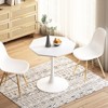 31.5 Inch Modern Coffee Table, with MDF Top and Metal Base, Octagonal Tulips Table Small Dining Table for Dining Room Kitchen Living Room - 2 of 4