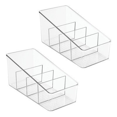 mDesign Plastic Makeup Storage Organizer for Vanity, 4 Sections - 2 Pack