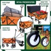 RISOKEYS Foldable Utility Beach Wagon Cart , Heavy Duty Utility Wagon Grocery Cart,3pcs Plastic Liner Bag,for Gardening, Beach, Picnics - 2 of 4