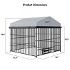 LAOTIES Large Outdoor Dog Kennel,Heavy-Duty Metal Enclosure with Roof,Waterproof Cover,Bowl Rack And 2 Stainless Steel Bowls (6.6' x 6.6' x 6.4') - 3 of 4