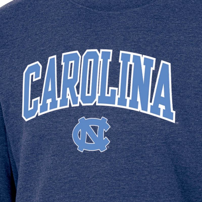 NCAA North Carolina Tar Heels Men&#39;s Heathered Crew Neck Fleece Sweatshirt, 3 of 4