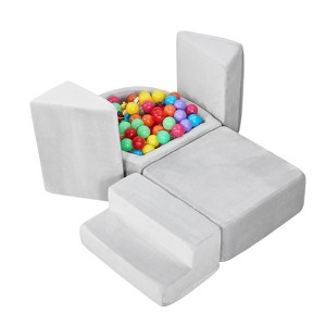 VEVOR Climbing Toys, 5-Piece Set, Foam Climbing Blocks for Toddlers 6 Months to 3 Years, Baby Climbing Blocks (Balls Not Included), Gray - 1 of 4