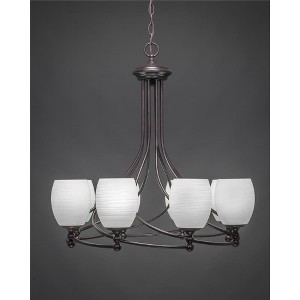 Toltec Lighting Capri 8 - Light Chandelier in  Dark Granite with 5" White Linen  Shade - 1 of 1