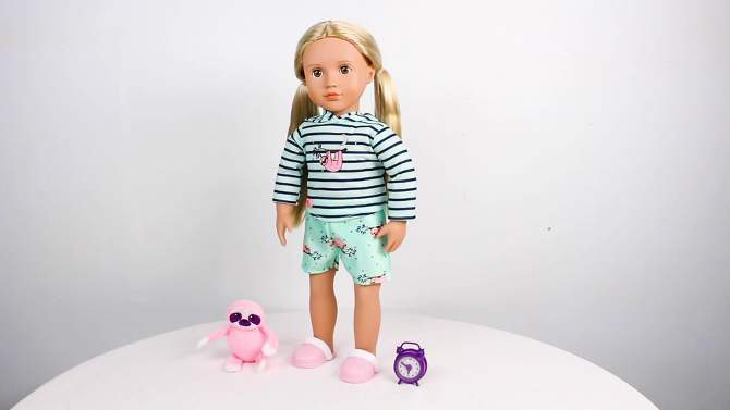 Our Generation Sleepy Sloth Pajama Outfit with Soft Plush for 18&#34; Dolls, 2 of 5, play video