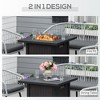 CIPACHO 34" Outdoor Propane Fire Pit Table, 50000 BTU Auto-Ignition, Square Wicker, Glass Guard, CSA Certified, Black - 3 of 4