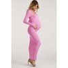 Pinkblush Pink Ribbed Long Sleeve Square Neck Maternity Maxi Dress - 2 of 4