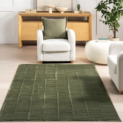 Nuloom Kailani Geometric Machine Washable Indoor Area Rug, 6' 7" x 9', Green