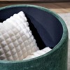GlasFlength Ottomans and Benches Round Chenille Storage Ottoman Set with Drum Stool Fashion Design for Contemporary Living, Green, 24"*24"*18.1" - 3 of 4