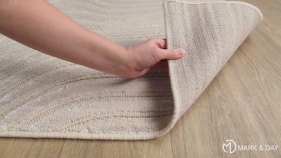 Kirklin Modern Beige and Gray Geometric Wool Area Rug