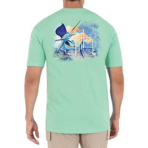 Guy Harvey Men's Short Sleeve T-shirt Beach Glass - Large : Target