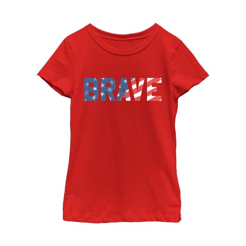 LOST GODS Girl's Lost Gods Fourth of July American Flag T-Shirt - Red - X Large