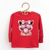 Valentine Raccoon With Bubblegum - Toddler Long Sleeve Graphic Tee - 3 of 4