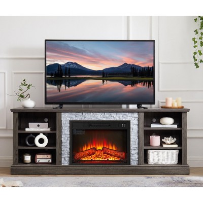 NicBex TV Stand Modern Fireplace TV Stand Entertainment Center with Large Storage Cabinet for Living Room