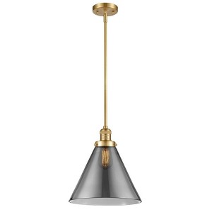 Cone - 1 Light Stem Hung Mini Pendant In Industrial Style-16 Inches Tall and 12 Inches Wide - 1 of 1