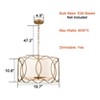 Claxy Modern Drum Chandelier Brass Fabric 3-Light Dining Room Pendant - 4 of 4