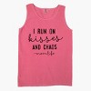 Simply Sage Market I Run On Kisses And Chaos Garment Dyed Tank - 3 of 3