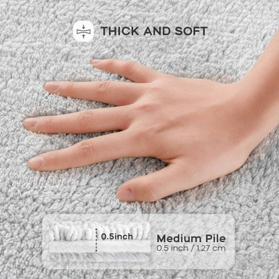Splendor 1" Gray Cotton Tufted Reversible Bath Rug