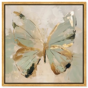 Art Remedy Sage Butterfly Colorful buterfly and flowers wall art Framed - 1 of 4