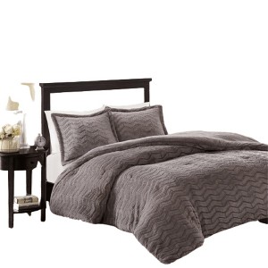 Gracie Mills Carrillo Plush Chevron-Patterned Down Alternative Comforter Set - 1 of 2