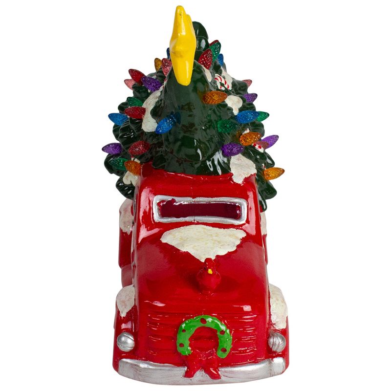Northlight 8" Red LED Lighted Vintage Truck Hauling Christmas Tree, 3 of 6