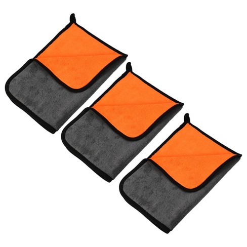 Unique Bargains Extra Large 500 Gsm Microfibre Car Drying Towel  11.81x15.75 Gray Orange 4 Pcs : Target