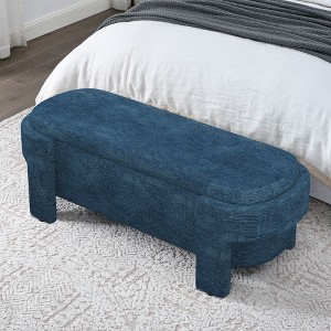 PAGED Large Storage Bench Linen Fabric Upholstered Entryway Bench with High Density Foam Seat for Family Room, Entryway - 1 of 4