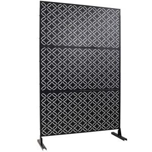 Grungis 76" H×48" W Freestanding Privacy Fence with Petal-Shaped,Outdoor Privacy Screen for Balcony,Patio,Garden - 1 of 4