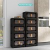 MAYEERTY 5 Tiers Plastic Folding Storage Cabinets with Magnetic Doors Wheels, Closet Organizers and Storage Containers Black for Small Space - 4 of 4