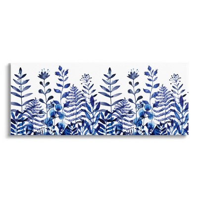 Stupell Industries Blue Sprouting Botanical Herbs Gallery Wrapped Canvas Wall Art