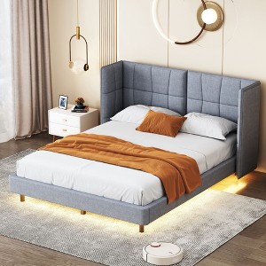 CAVINAS Full Bed Frame with Rabbit-Shaped Headboard, Drawers and Bed-End Storage Pocket,Twin Bed Frames For Kids，Easy Assembly - 1 of 4